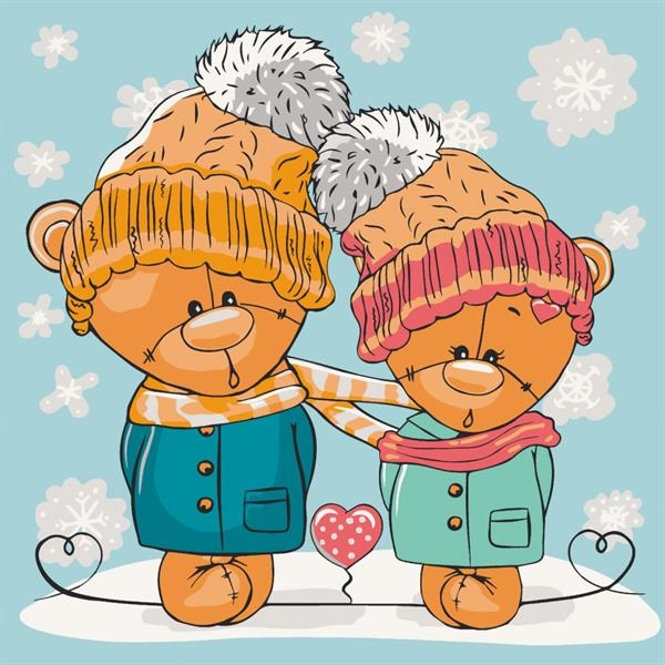 Картина по номерам ArtCraft Милые медвежата 30х30 см (15547-AC) - Pampik