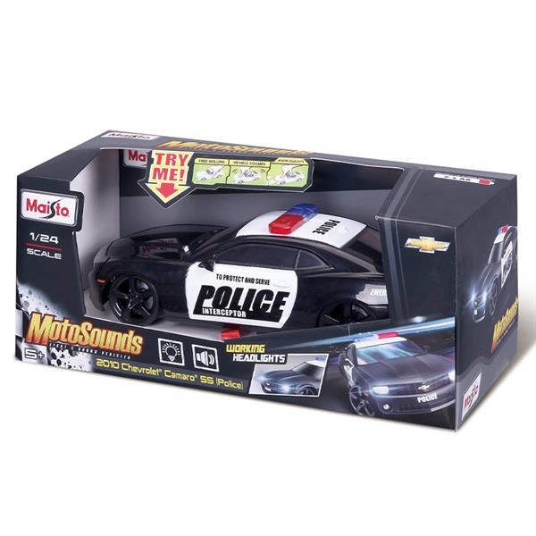 Автомодель Maisto Chevrolet Camaro SS RS Police зі світлом та звуками 1:24 (81236 black) - Pampik - 2