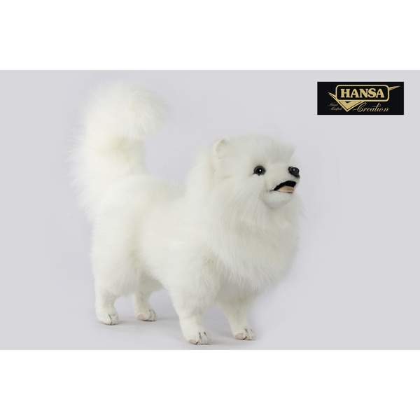 Мягкая игрушка Hansa Померанский шпиц, белый, длина 49 см (7324) - Pampik - 2