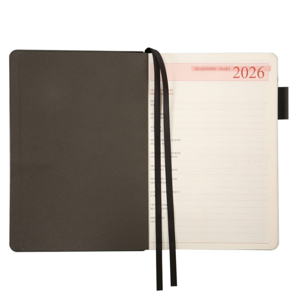 Щоденник Leo Planner Binario А5, датований 2026, 368 сторінок, графітовий (252640) - Pampik - 6