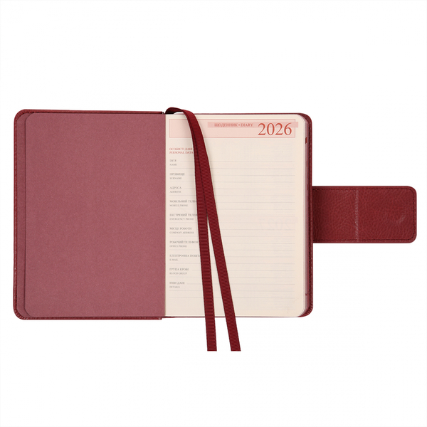 Щоденник Leo Planner Chiara А6, датований 2026, 352 сторінки, бордовий (252705) - Pampik - 8