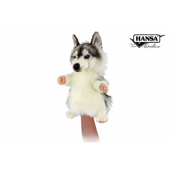 М'яка іграшка на руку Hansa Puppet Хаскі, 33 см (8449) - Pampik - 2