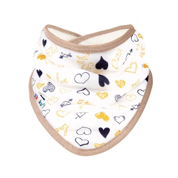 Нагрудник бандана Akuku Сердечка, бежевий (A1512) - Pampik