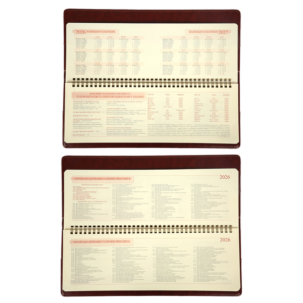 Планінг-щотижневик настільний Leo Planner City, датований 2026, 34х13 см, 128 сторінок, коричневий (252677) - Pampik - 4