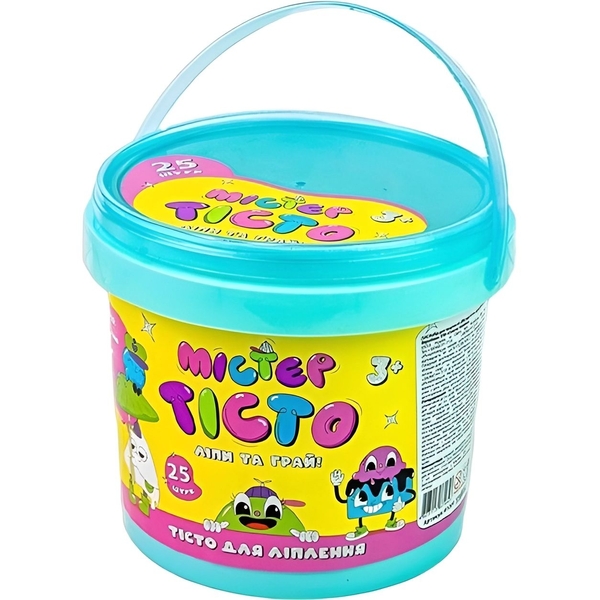 Набір для творчості Strateg Містер тісто, у відрі, 25 кольорів (41004) - Pampik