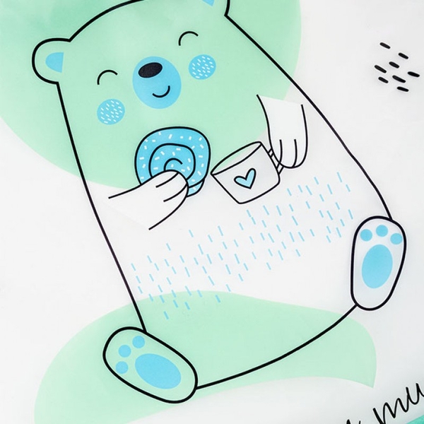 Нагрудник Akuku Тедді з рукавами, 30х30 см (A0518) - Pampik - 2