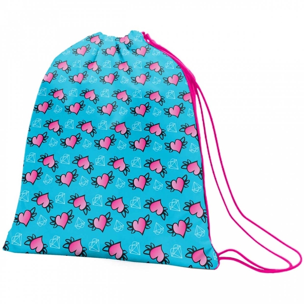 Сумка для обуви 1 Вересня SB-10 Heart, бирюзовый (552266) - Pampik