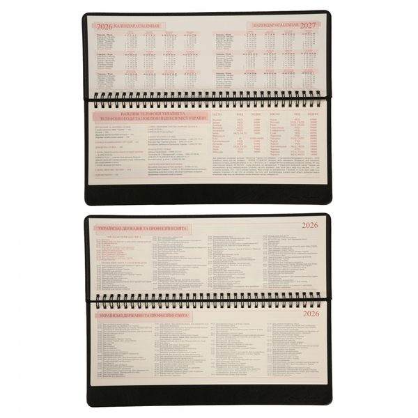 Планінг настільний Leo Planner Persona, датований 2026, 30х14 см, 128 сторінок, чорний (252657) - Pampik - 4