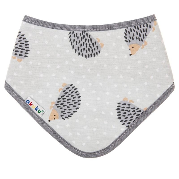 Нагрудник-бандана Akuku Їжаки, сірий (A1513) - Pampik - 2