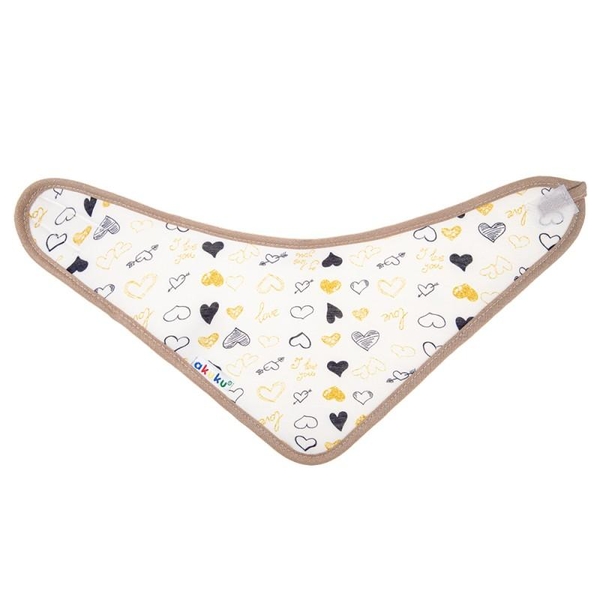 Нагрудник бандана Akuku Сердечка, бежевий (A1512) - Pampik - 5