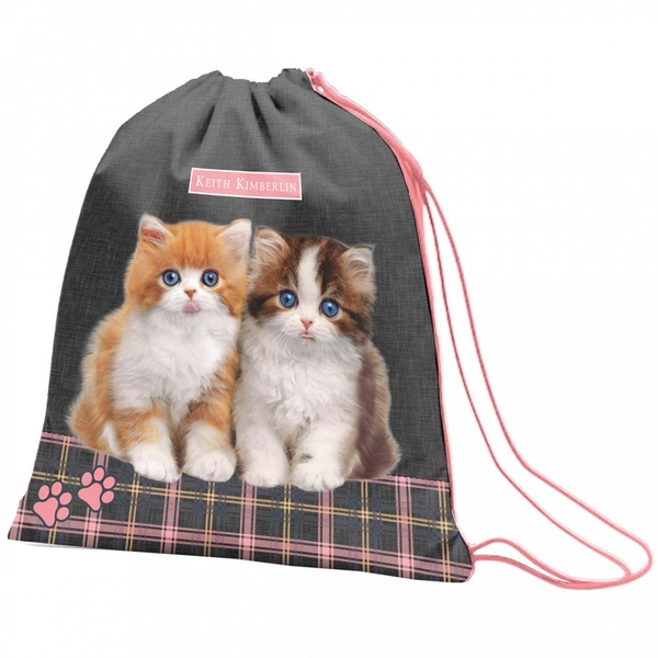 Сумка для взуття 1 Вересня SB-10 Keith Kimberlin, сірий з рожевим (557875) - Pampik