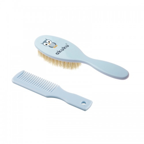 Щетка и гребешок для волос Akuku, голубой (A0457) - Pampik