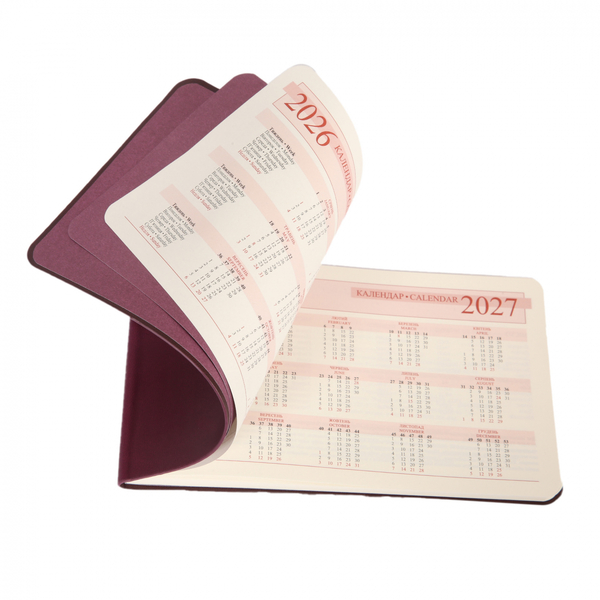 Щотижневик Leo Planner Story, датований 2026, 10х17 см, 128 сторінок, винний (252653) - Pampik - 4