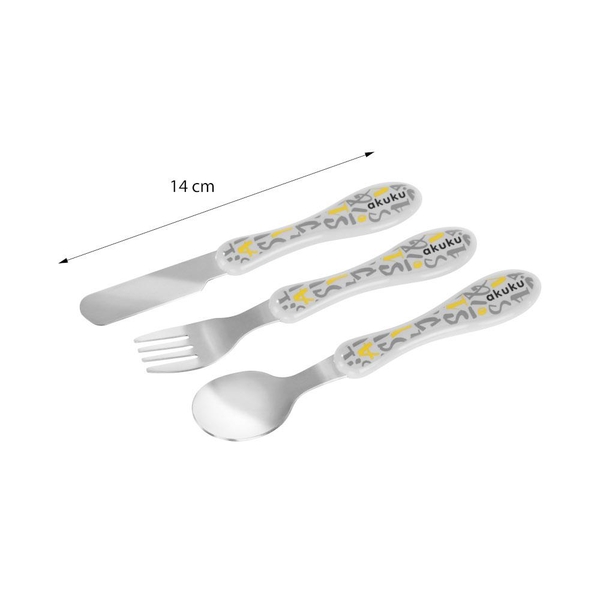 Набір столових приборів Akuku, 3 шт., сірий (A0103) - Pampik - 2