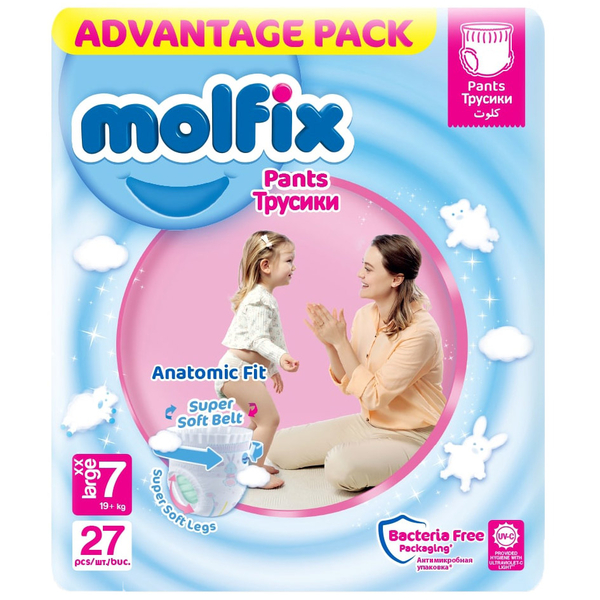 Подгузники-трусики Molfix, 7 (19+ кг), 108 шт. (4 уп. по 27 шт.) - Pampik - 2