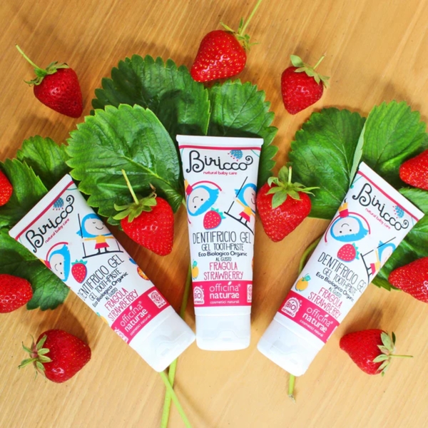 Дитяча органічна зубна паста Officina naturae з полуничним смаком, 75 мл - Pampik - 3