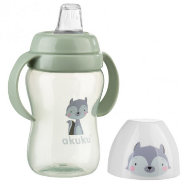 Чашка-непроливайка Akuku Енот, 240 мл, зеленый (A0220) - Pampik - 2