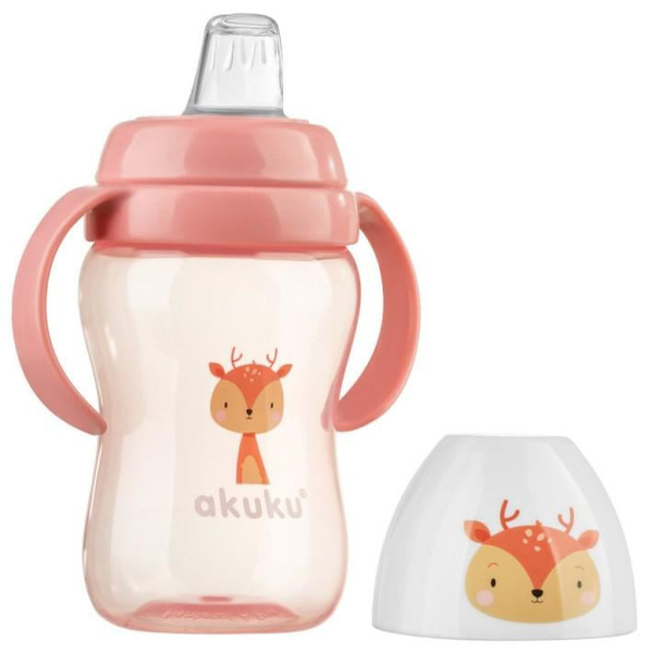 Чашка-непроливайка Akuku Олень, 240 мл, рожевий (A0221) - Pampik - 2