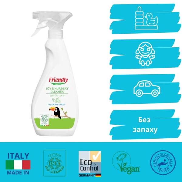 Очищувальний органічний засіб Friendly Organic для дитячої кімнати та іграшок, 500 мл - Pampik - 2