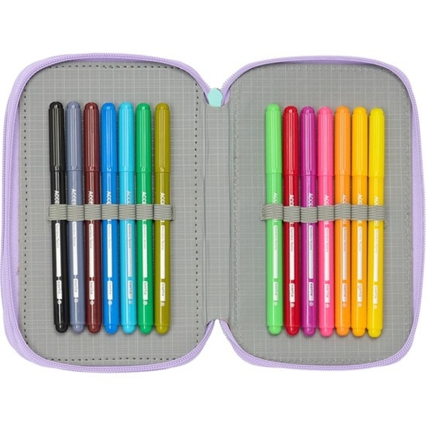 Пенал Safta Frozen, потрійний, з наповненням, 37 предметів, бузковий (412571857) - Pampik - 6