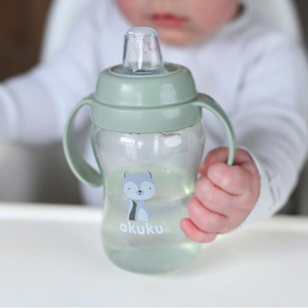 Чашка-непроливайка Akuku Енот, 240 мл, зеленый (A0220) - Pampik - 5