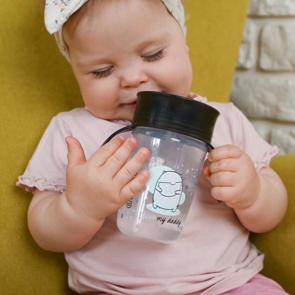 Чашка-непроливайка 360˚ Akuku, с ручками, 270 мл, черный (A0671) - Pampik - 6