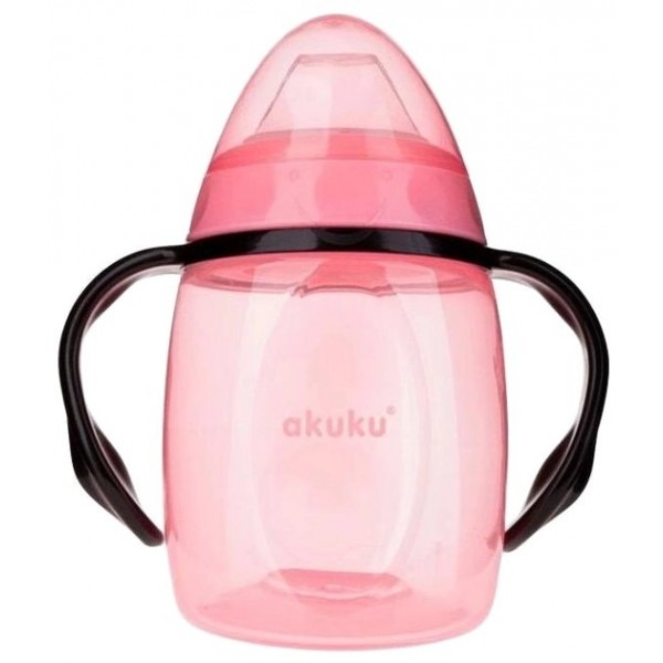 Чашка-непроливайка Akuku с силиконовым носиком, 280 мл, розовый (A0429) - Pampik