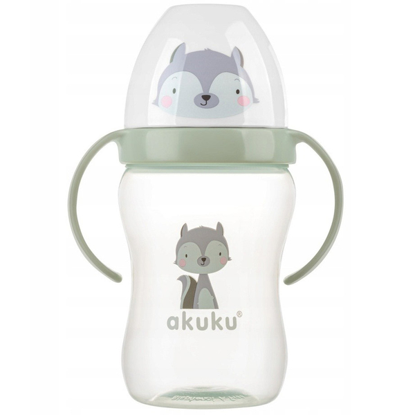 Чашка-непроливайка Akuku Енот, 240 мл, зеленый (A0220) - Pampik