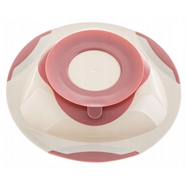 Тарелка на присоске Akuku, розовый-серый (A0525) - Pampik - 4