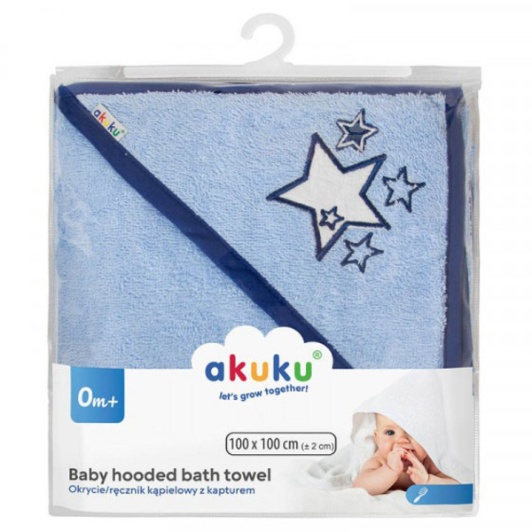 Рушник з капюшоном Akuku Зірки, блакитний (A0663) - Pampik - 3