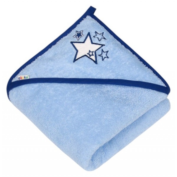 Рушник з капюшоном Akuku Зірки, блакитний (A0663) - Pampik