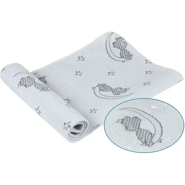 Багаторазова непромокаюча пелюшка Руно Мишка на місяці, жаккард, 70х50 см (МЖ5070) - Pampik