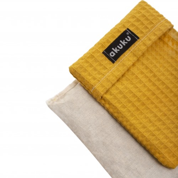 Грелка Akuku с вишневыми косточками, 13x16 см, желтый (A0636) - Pampik