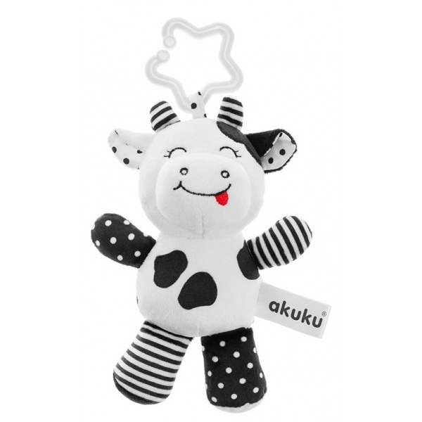 Игрушка-подвеска Akuku Корова, черно-белый (A0471) - Pampik