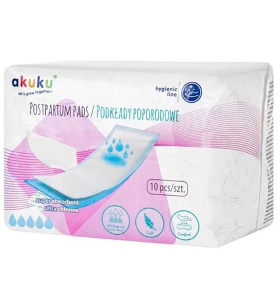 Послеродовые прокладки Akuku, 10 шт. (A0369) - Pampik