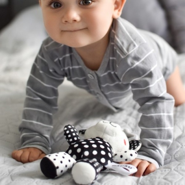 Игрушка-подвеска Akuku Медвежонок, черно-белый (A0470) - Pampik - 3