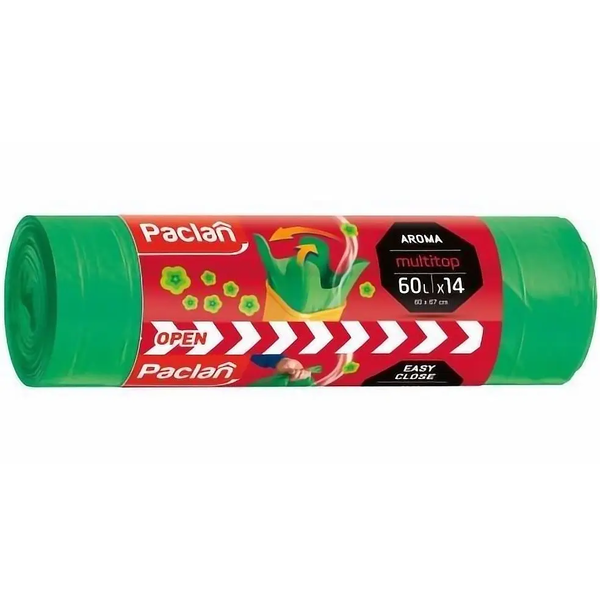 Мішки Paclan для сміття із зав'язкою Aroma 60 л, 14 шт. - Pampik