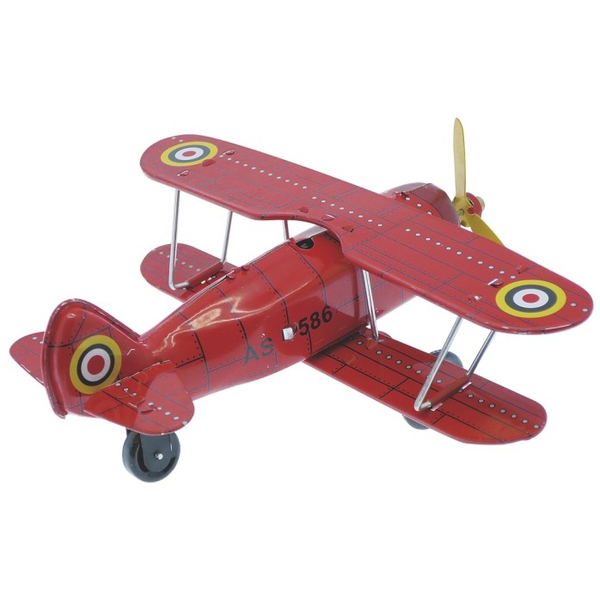 Вінтажна іграшка Bass&Bass Літак, з ключем, 20 см, червоний (B85456) - Pampik - 2