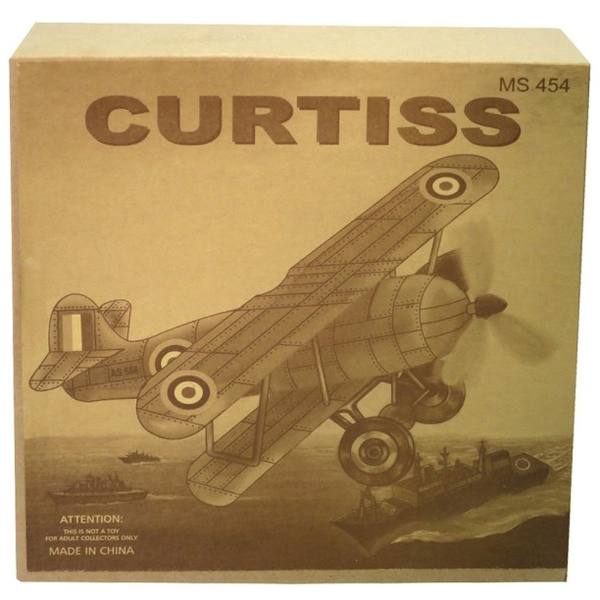 Вінтажна іграшка Bass&Bass Літак, з ключем, 20 см, жовтий (B85455) - Pampik - 3