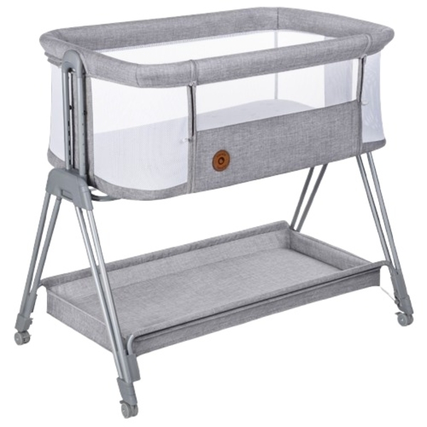 Кроватка приставная 2 в 1 Lionelo Luna Grey Concrete (LO-LUNA GREY CONCRETE) - Pampik