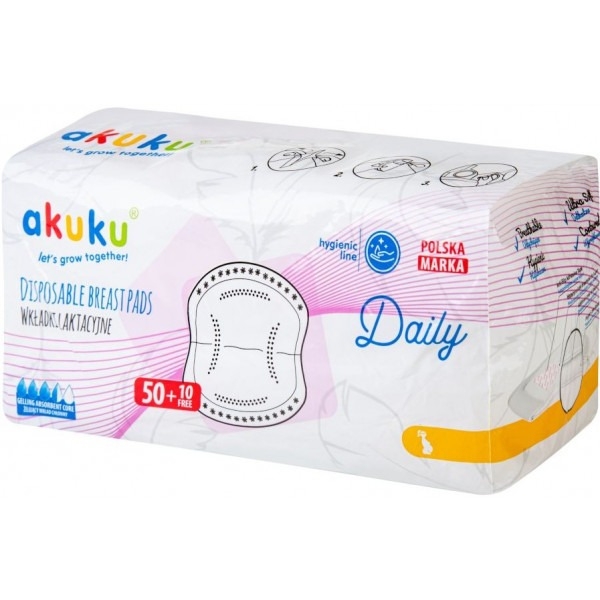 Лактационные вкладыши Akuku, 60 шт. (A0160) - Pampik