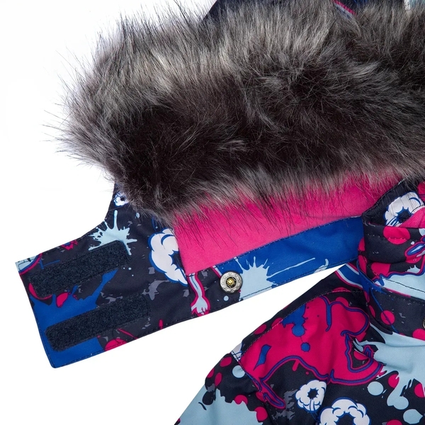 Детский зимний комплект Huppa Renely 1, куртка и брюки, р.116, фуксия с принтом/темно-синий (41850130-14563-116) - Pampik - 8