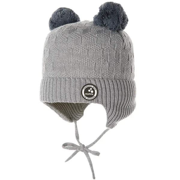 Вязаная шапка Huppa Remy, р.M, светло-серый (94370008-90028-00M) - Pampik - 2