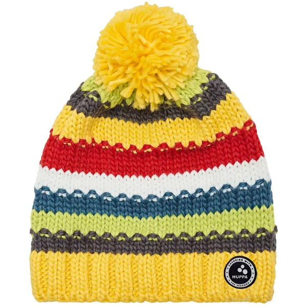 Вязаная шапка Huppa Pat, р.M, желтый помпон (94210000-70002-00M) - Pampik
