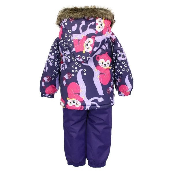 Детский зимний комплект Huppa Avery, куртка и полукомбинезон, р.74, темно-лилoвый с принтом/темно-лилoвый (41780030-93473-074) - Pampik - 2