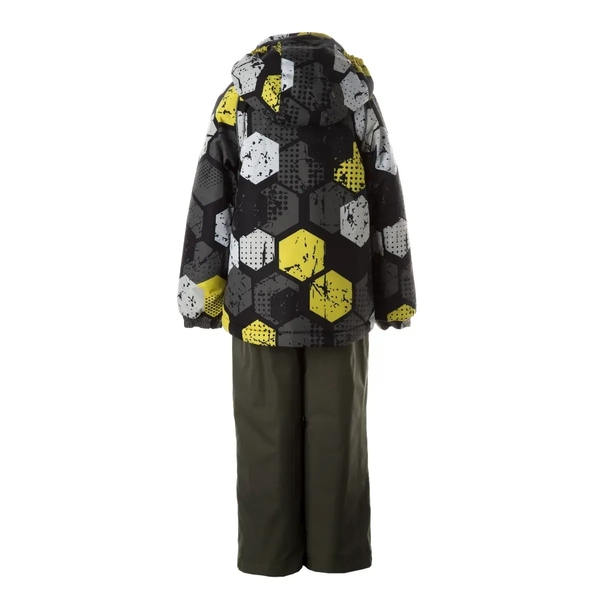 Дитячий зимовий комплект Huppa Winter 1, куртка та напівкомбінезон, р.122, темно-зелений з принтом/темно-зелений (41480420-22357-122) - Pampik - 2