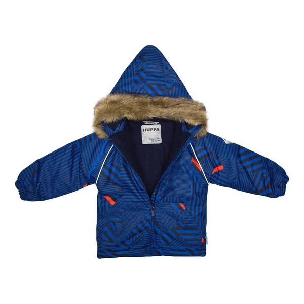 Дитячий зимовий комплект Huppa Avery, куртка та напівкомбінезон, р.74, синій з принтом/темно-синій (41780030-12335-074) - Pampik - 4