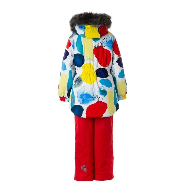 Детский зимний комплект Huppa Renely 1, куртка и брюки, р.122, белый с принтом/красный (41850130-14620-122) - Pampik - 2