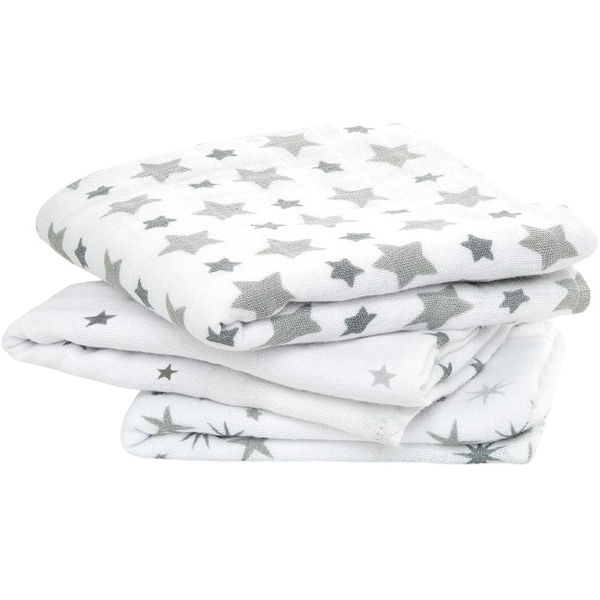 Муслинові пелюшки Aden + Anais Musy Twinkle, 70х70 см, 3 шт., біло-сірий (AA7203G) - Pampik - 2