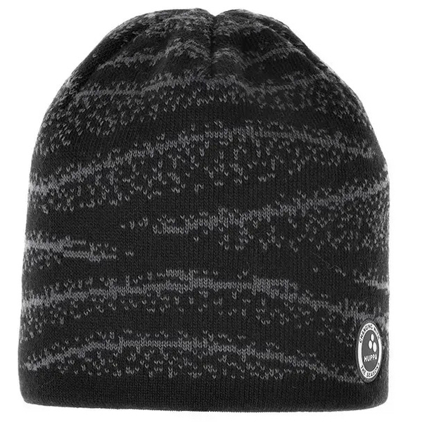Вязаная шапка Huppa Carlos 2, р.M, черный с принтом (80480200-12509-00M) - Pampik